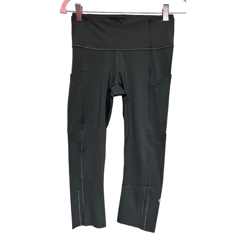 Lululemon Fast Free Crop II Nulux 19” Dark Olive Women’s Size‎ 6